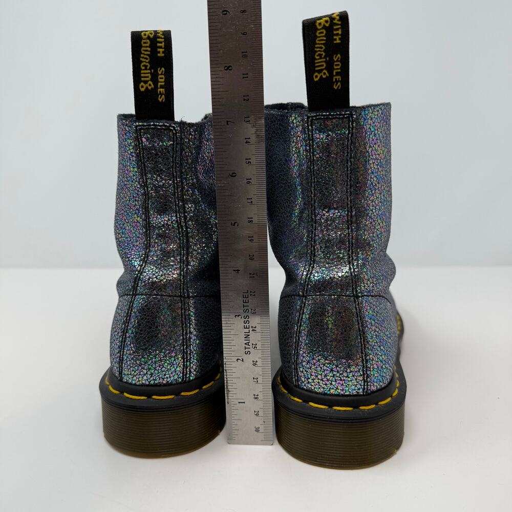 Dr Martens Boots Women's 7 Gray Metallic Iridescent Pascal AW004 SK06S - Picture 8 of 14